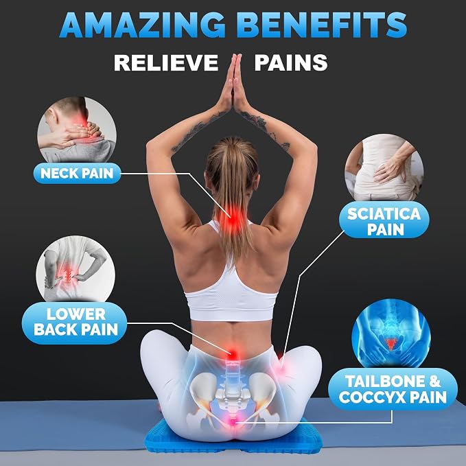 Gel Seat Cushions for Long Sitting- Extra Large & Ultra Thick(2 Inch) Orthopedic Chair Pad for Pressure Relief, Sciatica & Back Pain – Non-Slip, Cooling, Portable for Office, Car, Truck, Wheelchair - Image 3