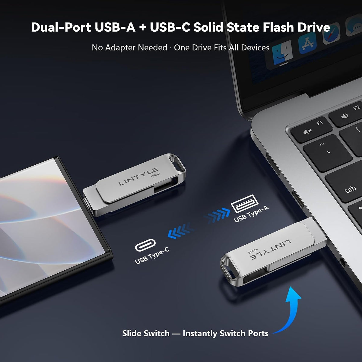 128GB External SSD Flash Drive Dual Drive Up to 450MB/s - Image 4