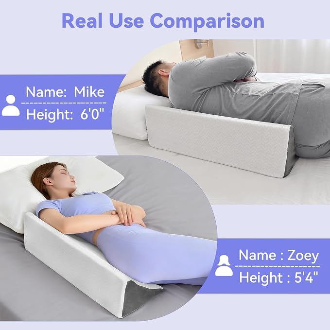 Vekkia Wedge Pillow for Side Sleeping, Back Support with High-Density Foam | Pillow Wedge for Side Sleeper, idea for Pregnancy Support, Back Pain, Bedsore Prevention,Surgery Recovery,Removable Cover - Image 8