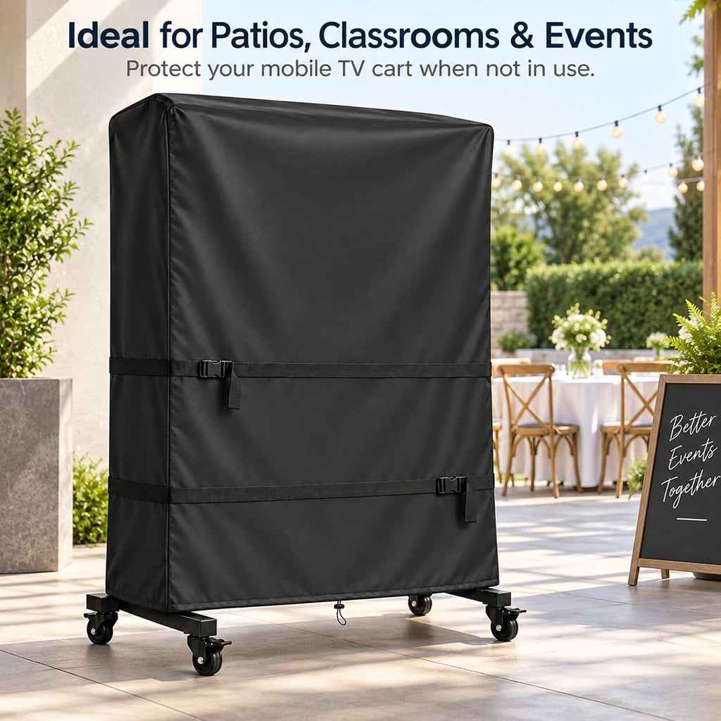60-65 Inch Outdoor TV Trolley Cover, 600D Oxford TV Stand Cover - Image 5