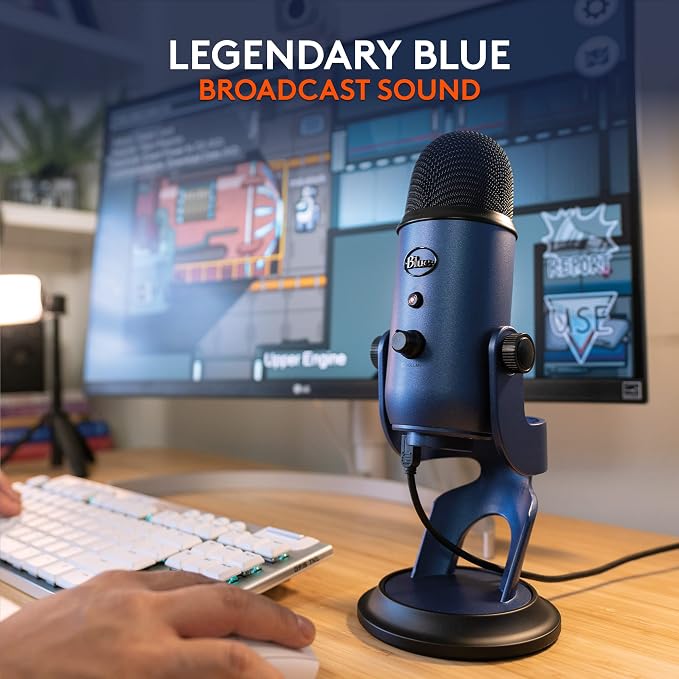 Logitech Creators Blue Yeti USB Microphone for PC, Mac, Gaming, Streaming, Podcasting, Studio and Computer Condenser Mic with Blue VO!CE Effects, 4 Pickup Patterns, Plug and Play - Midnight Blue | Mac, Gaming, Streaming, Podcasting, Studio and Computer... - Image 2