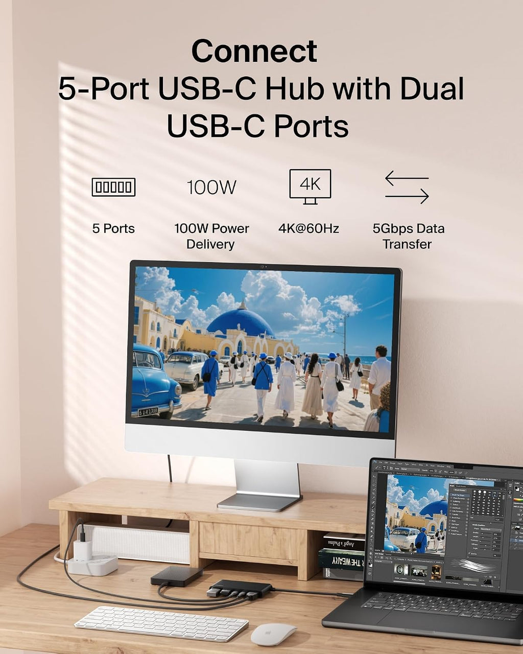 Belkin USB-C Hub 5-Port 4K HDMI 2.0 100W PD for MacBook, iPad & laptops - Image 2