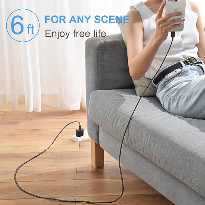 iPhone 17 16 15 Charger Fast Charging 3+3Pack 20W USB C Wall Charger with 6FT Fast Charging Cable Compatible with iPhone 17/17 Air/17 Pro/17 Pro Max/iPhone 16/15 Series, iPad Pro/AirPods -Black - Image 7