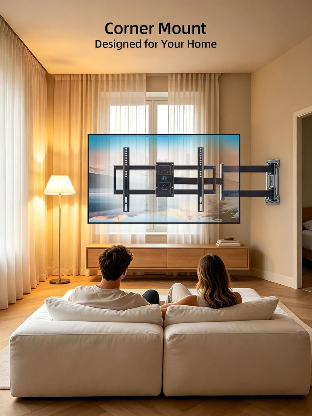 Corner TV Wall Mount Long Arm TV Wall Mount for 43-80 Inch TVs - Image 6