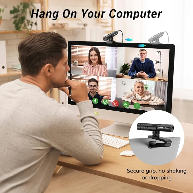 TONOR USB Conference Microphone for Laptop, Adjustable Computer PC Mic with Mute Button & LED Indicator, Microfono for Zoom Skype, 200 cm/78inch Cable, Plug-Play for MacOS Windows, TM310 - Image 2