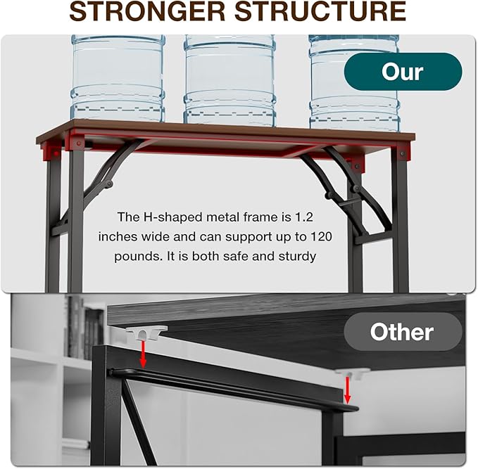 TEMI Small Computer Desk Folding Table - 35.8" Foldable Office Desk, No Assembly, Perfect for Small Spaces in Bedroom, Dorm, or Apartment, Portable Mini Desk or Study Table with Compact Design, Walnut - Image 6