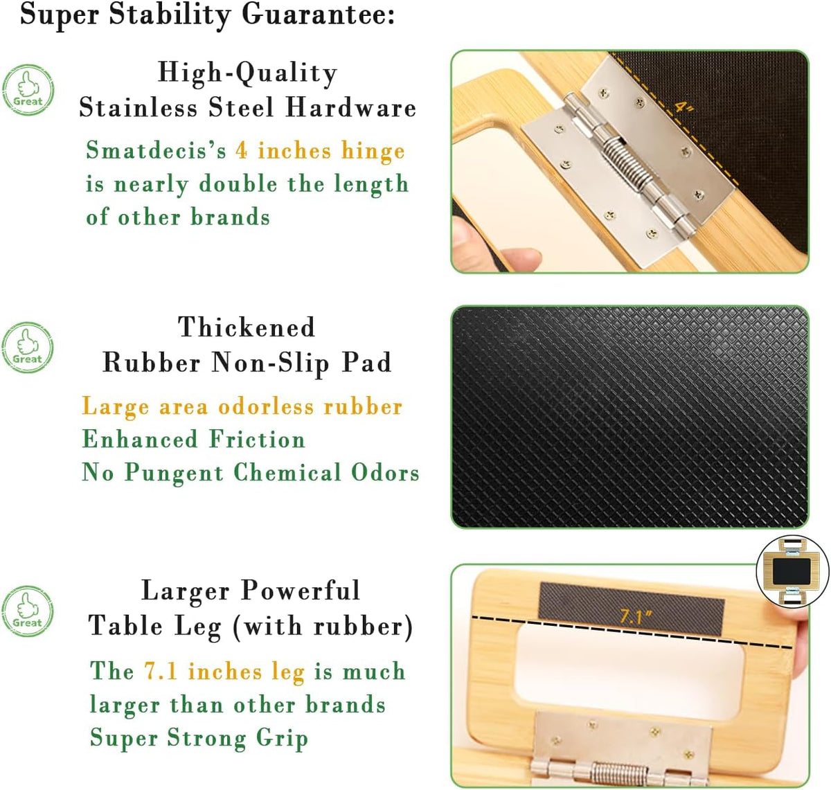 Couch Arm Tray Table Sofa Arm Clip, Armrest Tray Table Suitable for Home Drinks/Fast Food/Fruit Etc, Large Size Multi-Function Natural(Dual Phone/Tablet Holder) - Image 3
