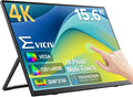 EVICIV Portable Monitor 4K Touchscreen 15.6", 3840 * 2160 UHD, 125% sRGB | 10-Point Touch Laptop Monitor, 2000:1, USB-C & MINI HDMI, VESA & Stand, Ultra-Slim Travel Screen for Computer, Game Consoles by EVICIV