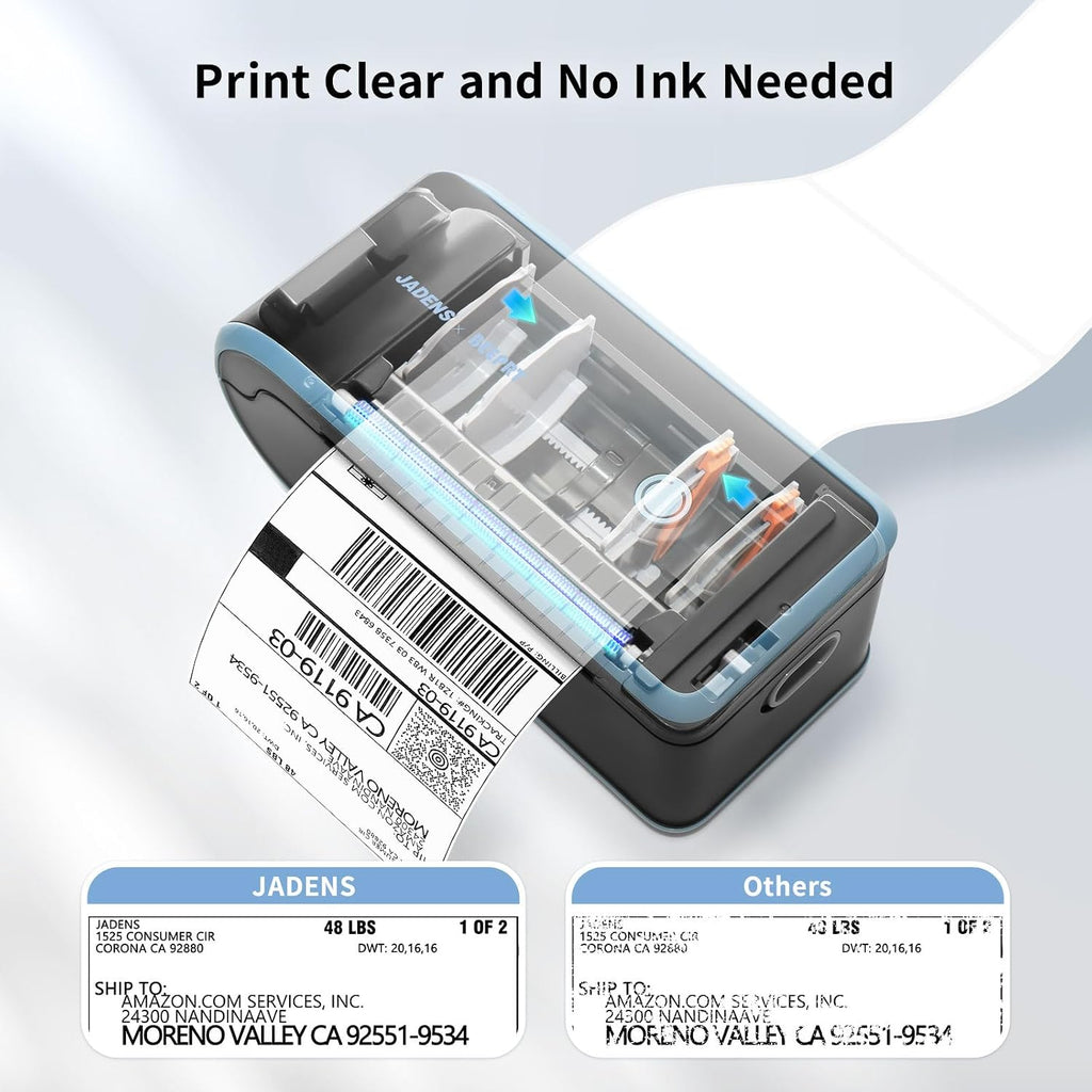 JADENS Bluetooth Thermal Label Printer, Wireless with Built-in Paper Bin - Image 7