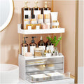 StorBin Arcylic 5-Tier Makeup & Skincare Organizer for Vanity, Bath | Smooth 3 drawers, clear body, gold frame, non-slip, for perfumes, serums, face masks, palettes, vanity & bath counter,Clear by Unknown