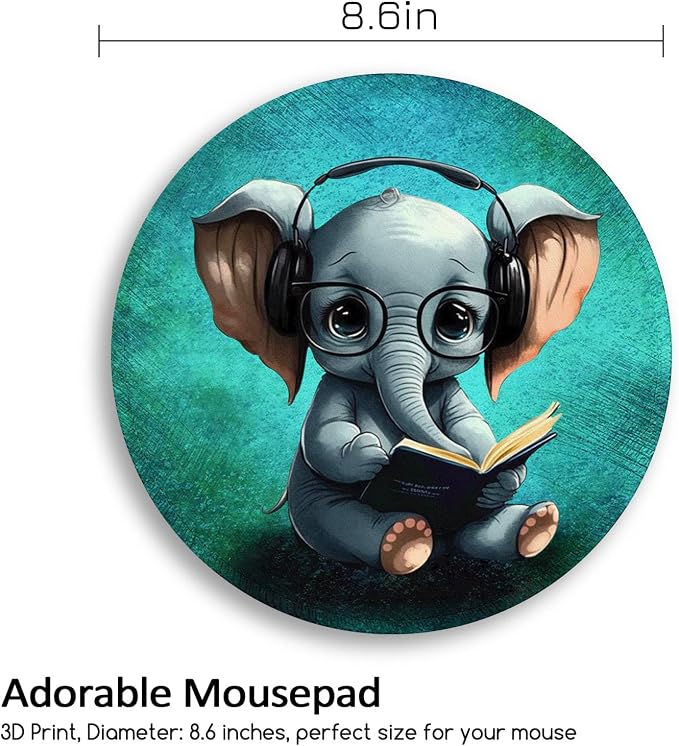 Funny Work Cute Mouse Pad, Small Round Mousepad for Desk, Laptop | Mini Travel Wireless Mice Pad for Computer, Office Accessories, Coworker Gifts, 8.6 x 8.6 inch - Image 4