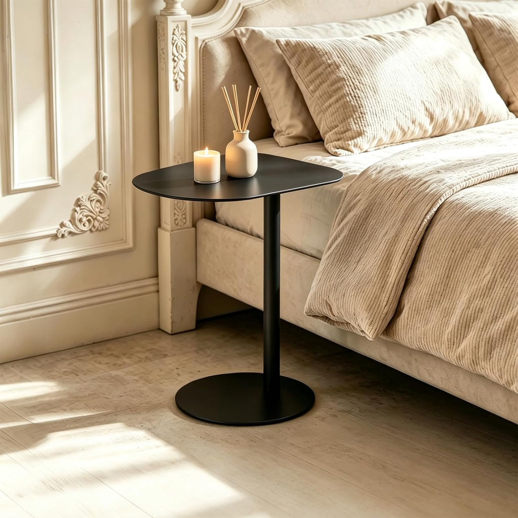 C Shaped End Table Small Side Table Living Room, Metal Coffee Accent Table - Image 6