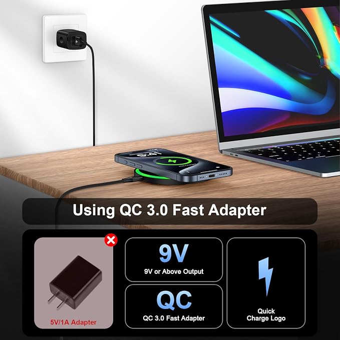 Android Wireless Charger Fast Charging Pad for Motorola Edge/Razr 2026 2025 2024,Moto G Stylus/Power 2025,Razr 50 Ultra,Wireless Samsung Phone Charger Station 15W for Galaxy S24/S23 with QC Adapter - Image 2