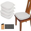 BUYUE Thickened 2.5" Dining Chair Cushions Set of 4, U-Shape High Density Foam Comfortable Chair Pads for Kitchen, Slip Resistant Indoor Seat Cushions (4 PCS, Light Gray) by BUYUE