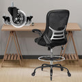 Drafting Chair Adjustable, Tall Office Chair Lumbar Support Ergonomic Standing Desk Chair Heavy Duty Tall Drafting Stool for Artists with Footrest Home Office Drafting Stool by HYLONE