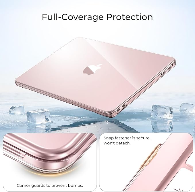 EooCoo for MacBook Neo Case 13 inch 2026 Model A3404, Crystal Blush | Crack & Scratch Resistant, Sturdy, Hard Shell Case & Sleeve Bag & Type C & Keyboard Skin & Screen Film, Mac Neo Accessories - Image 2