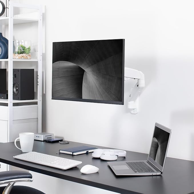 VIVO Single Monitor Counterbalance Wall Mount for 32 inch Screens up to 19.8 lbs, Full Motion, Max VESA 100x100, White, MOUNT-V001GW - Image 7