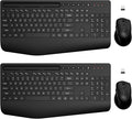 Wireless Keyboard and Mouse Combo - Full-Sized, Ergonomic Wrist Rest | Phone Holder, Sleep Mode, 2.4G Quiet Keyboard for PC Laptop, Trueque KM23 Complete Work Setup for Office or Home by Trueque
