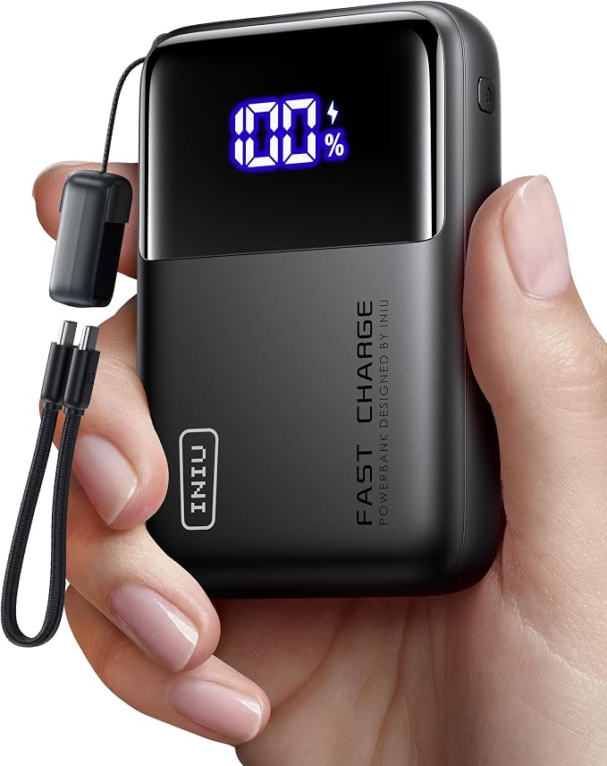 INIU Laptop Power Bank, Smallest 20000mAh 65W Fast Charging Battery Pack | USB C Cable, Flight-Safe, Travel Essentials, Portable Charger for MacBook Pro, Steam Deck, iPhone, iPad etc by INIU