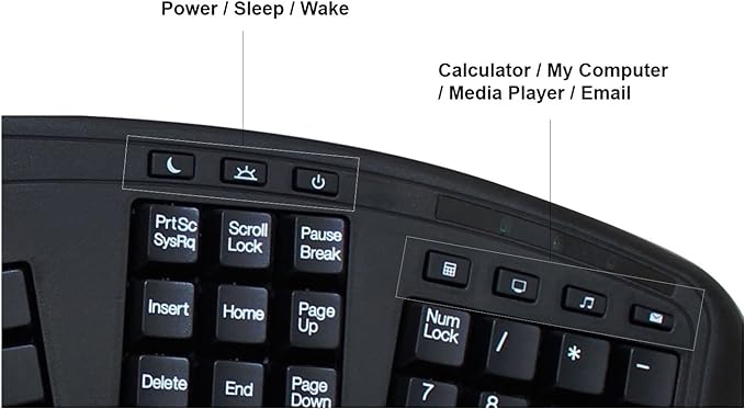 Adesso AKB-450UB Ergonomic Keyboard with Built-in Touchpad, Wired USB | Multimedia Hotkeys, Split Keys Design, Built-in Palm Rest for Comfort, Compatible for PC - Image 6