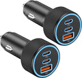 USB C Car Charger, 3Port 67W Dual USBC & USB-A Car Phone Fast Power Adapter | Fast Charging Cigarette Lighter Accessories, for iPhone 17/16/15/14/13/12/11 Pro Max,iPad, Galaxy S26/S25/S24,Pixel, Android by KENHAO