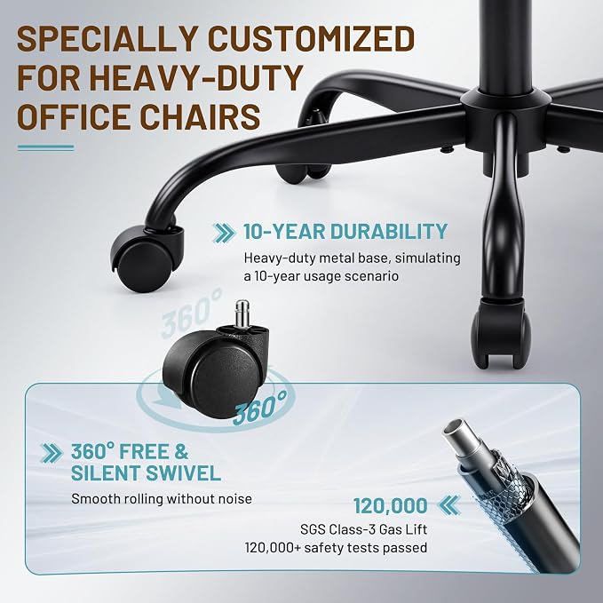 Ergonomic Office Chair, PU Leather High Back Executive Chair with Adjustable Inflatable Lumbar Support and Padded Flip-Up Arms, Recline Swivel Task Computer Chair for Home Office, Gray - Image 9