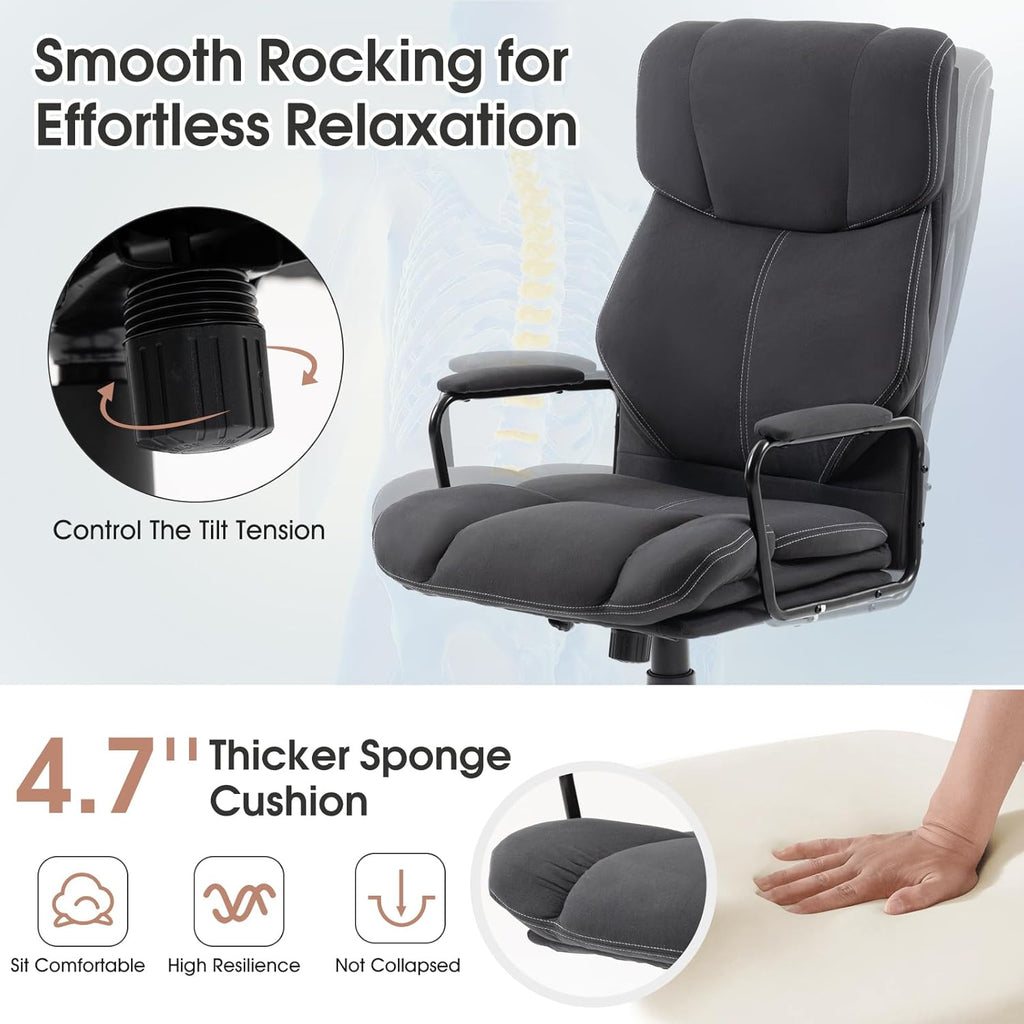 Dark Gray Big and Tall Ergonomic Executive Office Chair - Image 7