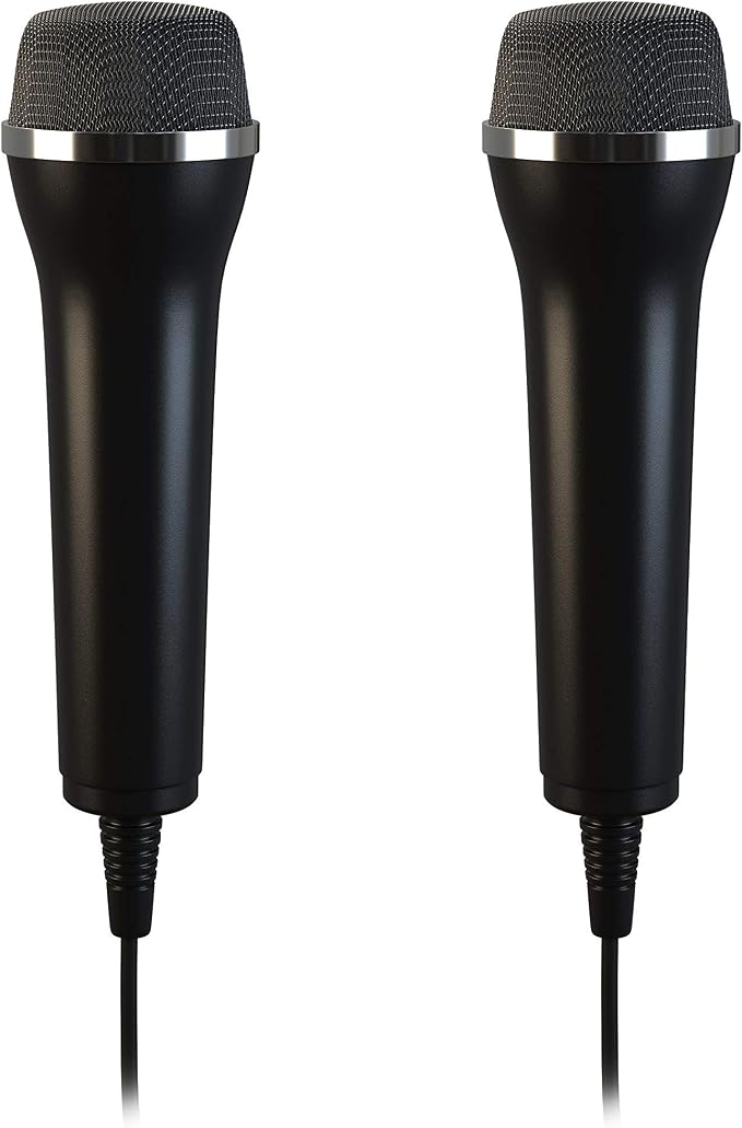 Lioncast Pair Of Universal USB Microphones Compatible with Computer and Karaoke Gaming; Compatible with Wii, PS5/Playstation 5, PS4 & PC Games as SingStar, Lets Sing, We Sing; 3m cable – Black - Image 2