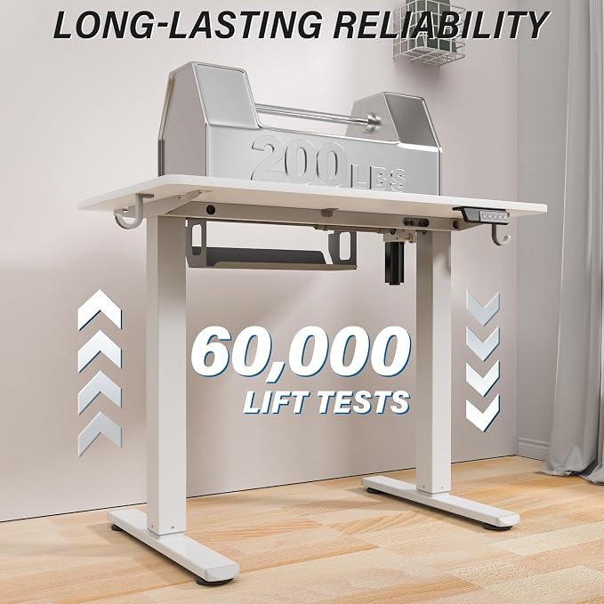 Kingant Standing Desk, 32x24 Inch Electric Height Adjustable Computer Desk | Ergonomic Small Sit Stand Desk Rising Desks for Home Office Stand Up Desk Computer Workstation with Cable Management - Image 5