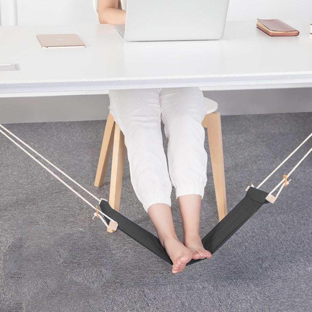 Auoinge Foot Hammock Under Desk FootRest | Adjustable Office Foot Rest Under Desk | Portable Desk Foot Hammock with Headphone Holder - Image 2