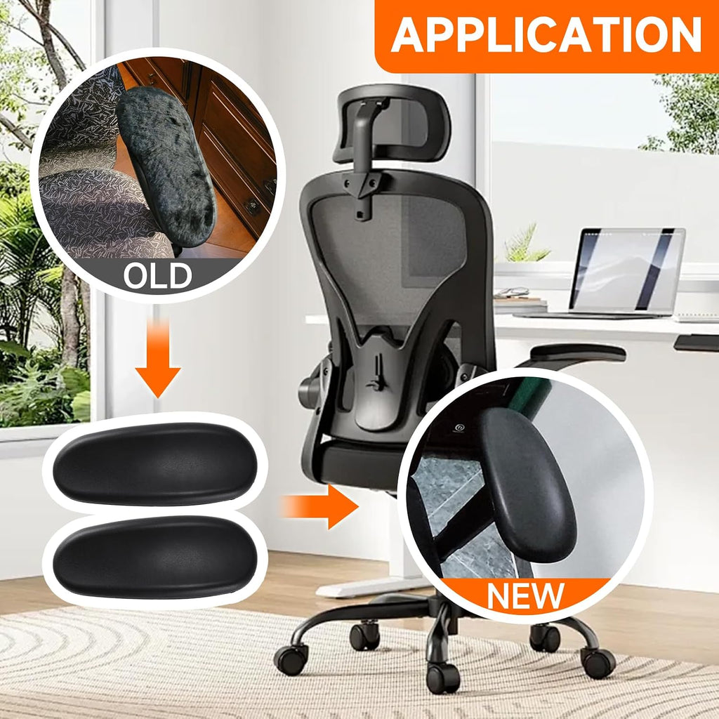 Office Chair Arm Replacement,Gaming Chair Replacement Armrest Arm Pads Universal 4" Mounting Hole Parts(Set of 2) Black - Image 5