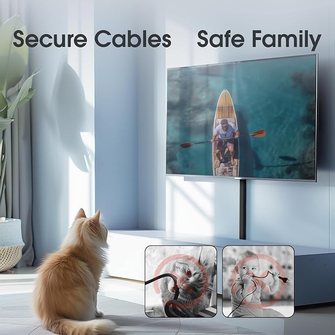 Wire Covers for 2 Cords TV on Wall, 47in Paintable Cable Hider, Medium Cable Management Kit, Cord Hiding for Wall Black, W0.95in H0.47in - Image 7