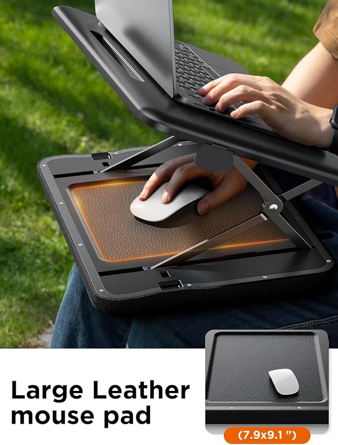 SAIJI Height & Tilt Adjustable Lap Desk, Portable Laptop Stand for Bed | Foldable Lap Desks - Up to 15.6 Inch Laptops, Lap Desk for Couch, Recliner, Chair, Laptop Tray Table for Home Office Working - Image 8