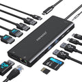 USB C Docking Station 3 Monitors USBC Hub Laptop Dual Monitor Multi Adapter by ABIWAZY