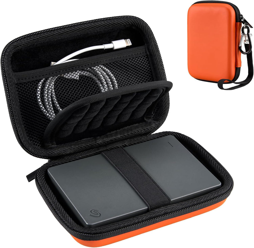 ProCase External Hard Drive Travel Case for 2.5" HDD/SSD -Orange by ProCase