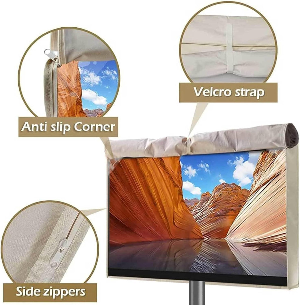 IC ICLOVER 43 inch Mobile TV Stand Cover, Outdoor TV Cover on Rolling Stand - Image 6
