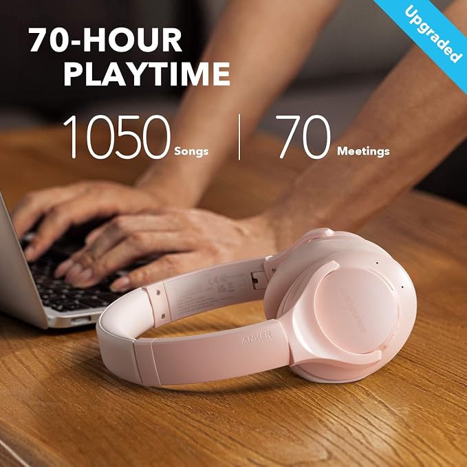 Soundcore Anker Life Q20 Hybrid Active Noise Cancelling Headphones, Wireless Over Ear Bluetooth Headphones, 60H Playtime, Hi-Res Audio, Deep Bass, Foam Ear Cups, Travel, Office, USB-C Charging - Image 2