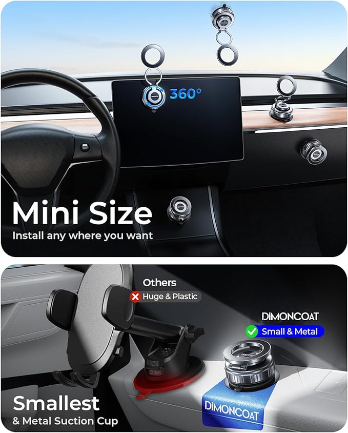 【Upgraded】All Metal for Magsafe Car Mount, Vacuum Magnetic Phone Holder | 119+LBS Suction, 360° Adjustable, Phone Holders for Your Car, Cell Phone Car Mount Accessories for iPhone 17 16 15 Pro Max - Image 2