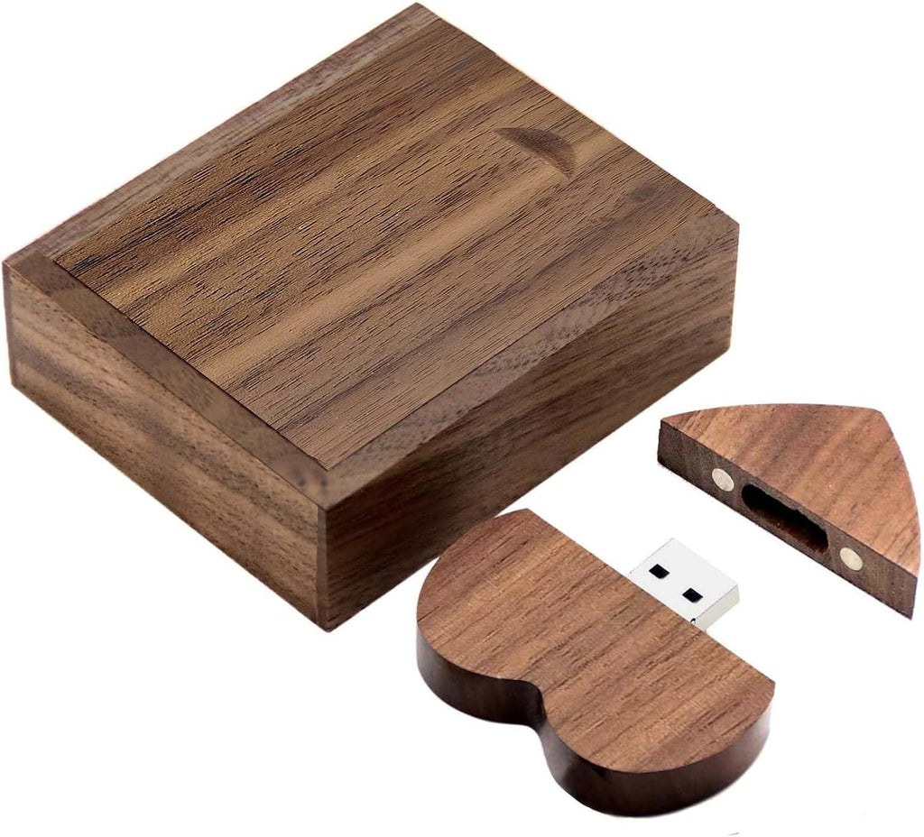 Heart Shaped Wood USB Flash Drive 64GB USB3.0 with Gift Box, FEWINA Wooden USB Drive 64GB 3.0 Super-Speed JumpDrive Wooden Box Ideal Gift for Birthday/Anniversary/Wedding (Walnut) - Image 9