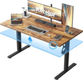 Klicelor 55 Inch Large Electric Standing Desk, Height Adjustable Office Desk, Sit Stand Up Computer Gaming Desk with Memory Preset, Two-Piece Desktop, Rustic Brown by Unknown