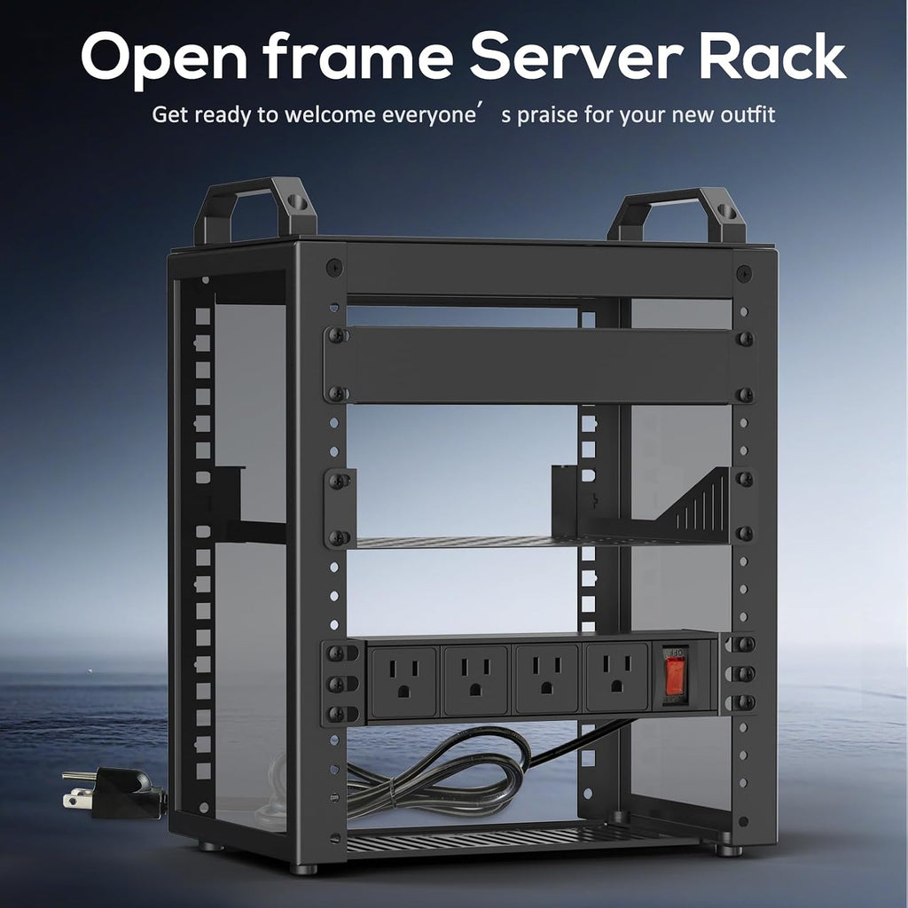 10Inch Mini Server Rack,6U Network Rack with Rack PDU Power - Image 3