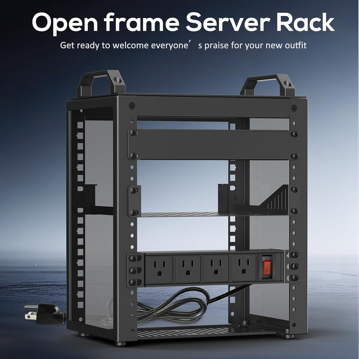 10Inch Mini Server Rack,6U Network Rack with Rack PDU Power - Image 3