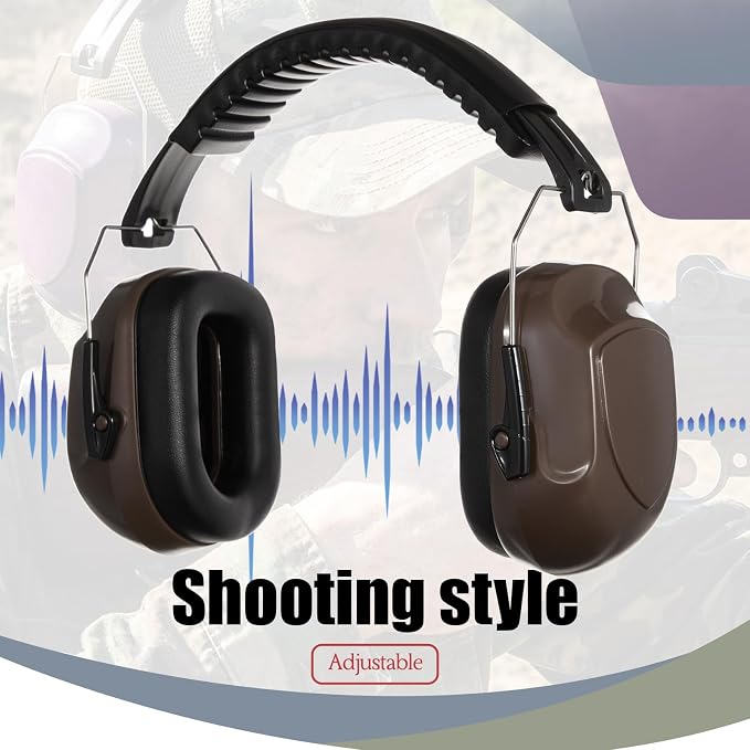 6 Pcs Adult Kids Ear Protection 27db Noise Reduction Shooting Hearing Protection for Gun Range Hunting Construction Studying(Shooting Style, Dark Colors) - Image 6
