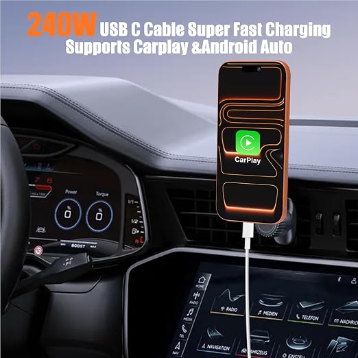 240W USB C to USB C Cable 2-Pack 6.6FT,Type C Fast Charging Cable for iPhone Air 17 16e 16 15 Pro Plus Pro Max，for Galaxy S25/S24, for iPad Pro/Air/mini, for MacBook Pro/Air and More - Image 4
