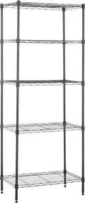 Amazon Basics 5-Shelf Multipurpose Adjustable Steel Garage Shelving Unit, Storage Rack for Kitchen, 200 lbs Per Shelf, Easy Assembly, 13.4"D x 23.2"W x 60"H, Black by Amazon Basics