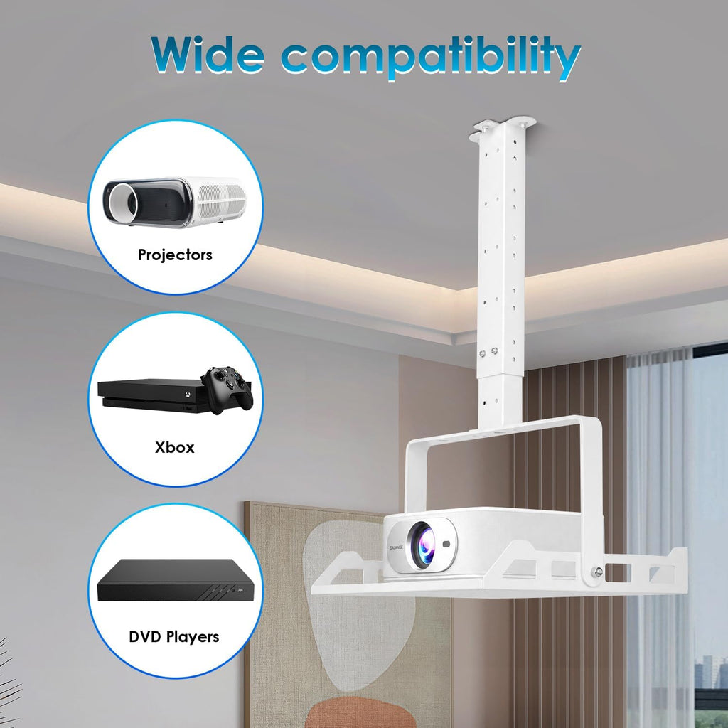 3 in 1 Projector Ceiling Mount with Tray, Height Adjustable, 90° Tilt - Image 7