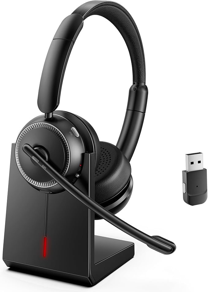 Angteela Wireless Bluetooth 5.4 Headset with Microphone, Wireless Headphones for Cell Phones/Computer/Laptop by Angteela