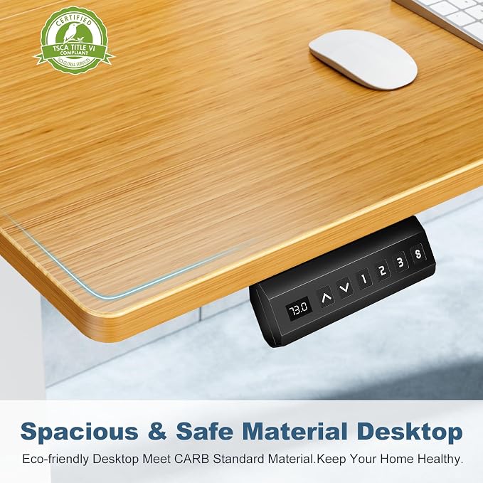 DUMOS 40 Inch Electric Standing Desk, Memory Adjustable Home Office Desk | Sit Stand Up Desk for Work Home Office,Adjustable Desk, Rising Computer Table with Splice Board,Cable Management,Hook,Oak - Image 7
