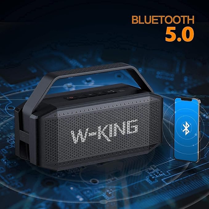 W-KING Loud Bluetooth Speaker, 100W Max IPX6 Portable Waterproof Outdoor Speakers Bluetooth Wireless 108dB Large Rugged Floating Boombox, 60W Deep Bass Subwoofer/40H/TF/AUX/Custom EQ for Party Camping - Image 7