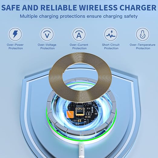 Magnetic Wireless Charger for iPhone 17 with LED Light,10FT Long Mag-Safe Charger Magnetic Charging Pad with USB C PD Adapter Fast Charging for iPhone 17/17 Air/17 Pro Max/Pro/16/15/14/13/12,AirPods - Image 3